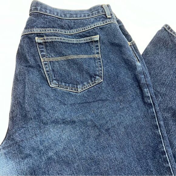 Venezia Jeans Clothing Co 100% Cotton Mom Dark Wash Straight Leg Denim Jeans-22 - Picture 4 of 13